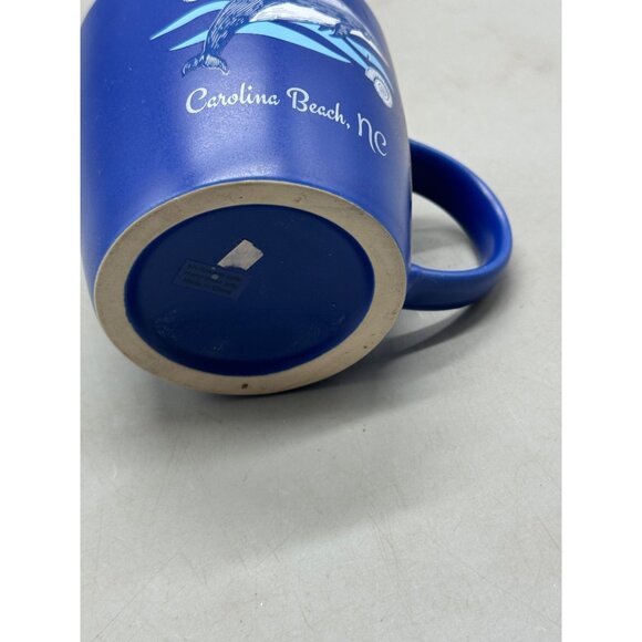 Carolina Beach NC Blue Dolphin-Themed Ceramic Mug souvenir shell 4x5.5" READ - Picture 7 of 7